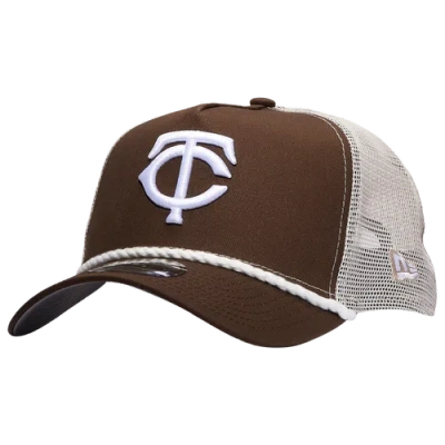 New Era Mens Minnesota Twins  Minnesota Twins 9forty A-frame Trucker Rope Cap In Brown