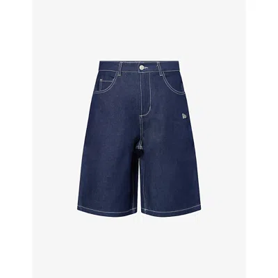 New Era Mens Mlb New York Yankees Embroidered Denim Shorts Blue
