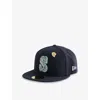 New Era Mens Navy 59fifty Seattle Mariners Cooperstown Woven Baseball Cap