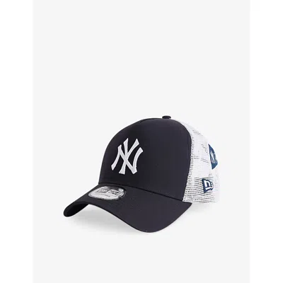 New Era Mens Navy 9forty Patch New York Yankees League Cotton Trucker Cap&nbsp; In Blue