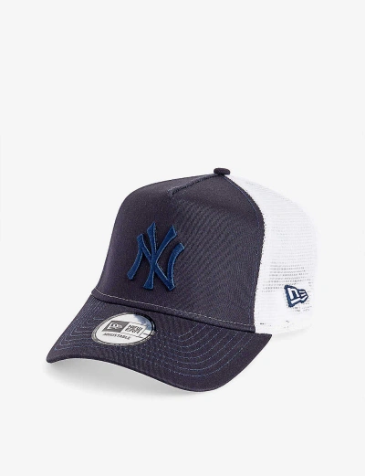 New Era Mens Navy New York Yankees League Brand-embroidered Cotton-twill Trucker Cap
