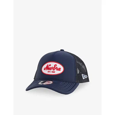 New Era Mens Navy Oval Logo-patch Woven Baseball Cap In Blue
