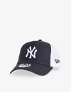 New Era New York Yankees Cotton And Mesh Trucker Cap In Navy/white