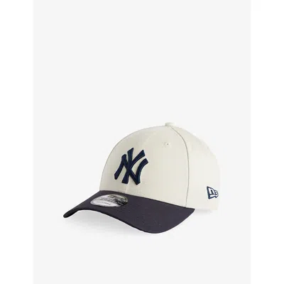 New Era Mens Ivory Navy 9forty New York Yankees League Cotton Baseball Cap