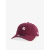 New Era Mens Dark Red 9twenty Mini Washed New York Yankees Cotton Cap In Red
