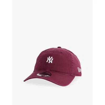 New Era Mens Dark Red 9twenty Mini Washed New York Yankees Cotton Cap