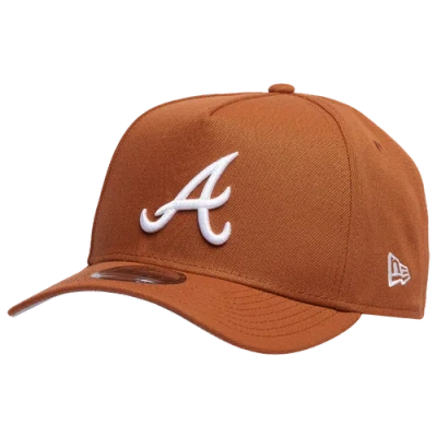 New Era Mens  Atlanta Braves 9forty A-frame Cap In Brown