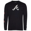 New Era Mens  Atlanta Braves Custom L/s T-shirt In Black