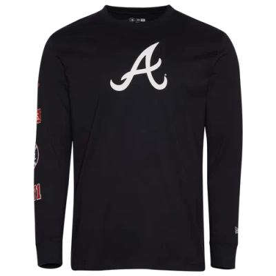 New Era Mens  Atlanta Braves Custom L/s T-shirt In Black