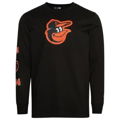 New Era Mens  Baltimore Orioles Custom L/s T-shirt In Black