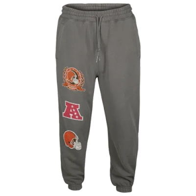 New Era Mens  Browns Fitted Sweatpants In Grey/grey