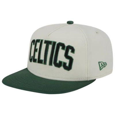 New Era Mens  Celtics A Frame Satin Snapback In White/green