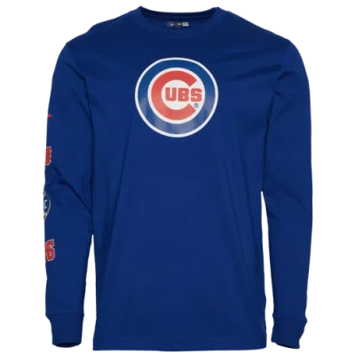 New Era Mens  Chicago Cubs Custom L/s T-shirt In Blue