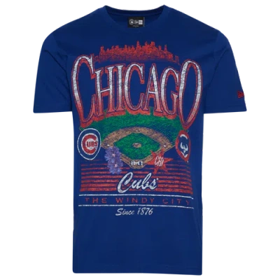 New Era Mens  Chicago Cubs Custom S/s T-shirt In Blue
