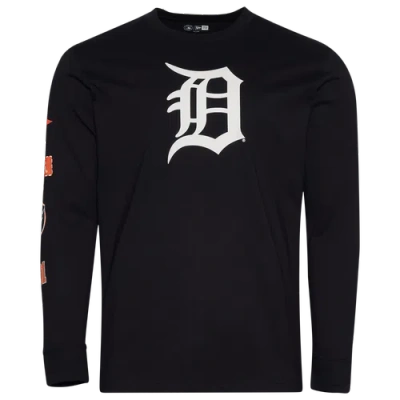New Era Mens  Detroit Tigers Custom L/s T-shirt In Black