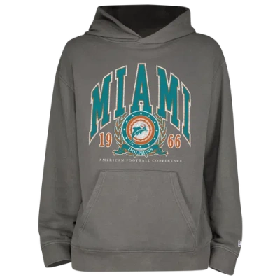 New Era Mens  Dolphins Fitted Pullover Hoodie In Grey/grey