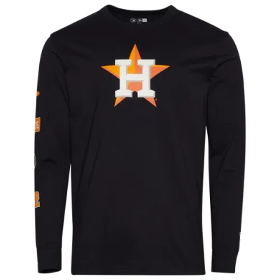 New Era Mens  Houston Astros Custom L/s T-shirt In Black