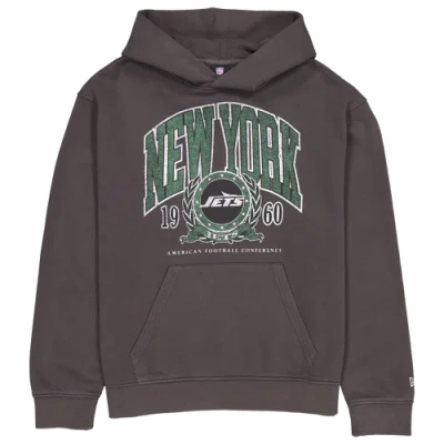 New Era Mens  Jets Fitted Pullover Hoodie In Grey/grey