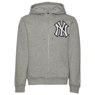New Era Mens  New York Yankees Custom Full-zip Hoodie In Grey/multi