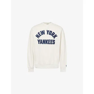 New Era Mens  New York Yankees Mlb Embroidered Cotton Sweatshirt In White