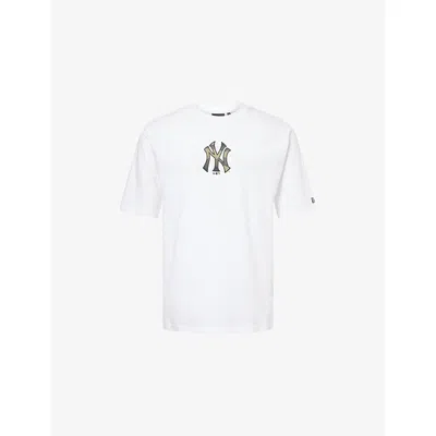 New Era Mens White New York Yankees Mlb Infill Oversized Cotton T-shirt Xl
