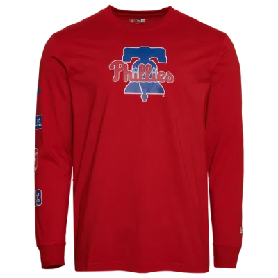 New Era Mens  Phillies Custom L/s T-shirt In Red