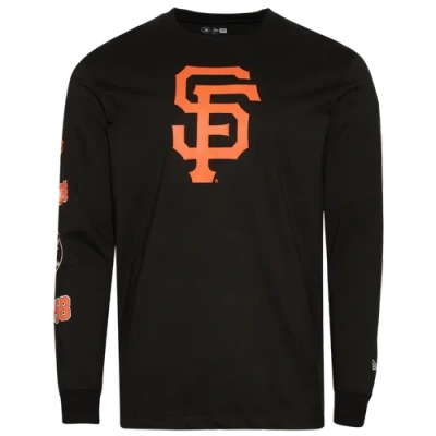 New Era Mens  San Francisco Giants Custom L/s T-shirt In Black