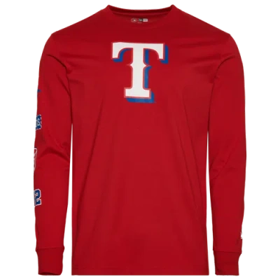 New Era Mens  Texas Rangers Custom L/s T-shirt In Red
