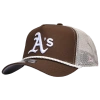 New Era Mens Oakland Athletics  Oakland Athletics 9forty Af Trucker Rope Cap In White/brown