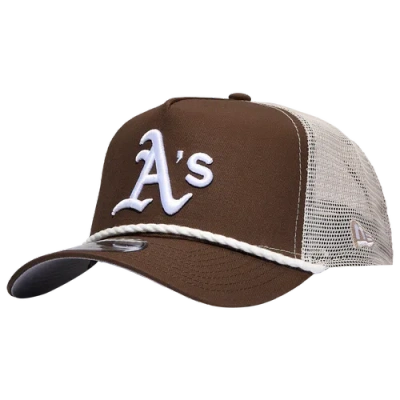 New Era Mens Oakland Athletics  Oakland Athletics 9forty Af Trucker Rope Cap In Brown