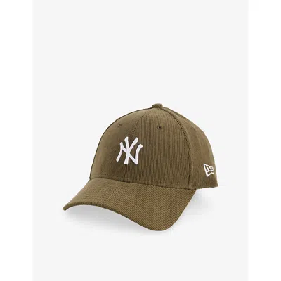 New Era Mens Olive 9forty New York Yankees Cord Cotton Cap In Green