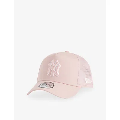 New Era Mens Pastel Pink Trucker Neyya New York Yankees Cotton And Mesh Cap