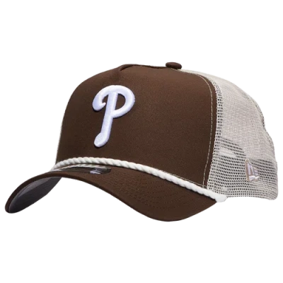 New Era Mens Philadelphia Phillies  Phillies 9forty A-frame Trucker Rope Cap In Brown