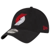 New Era Black Portland Trail Blazers Team 2.0 9twenty Adjustable Hat In Black/black