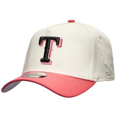 New Era Mens Texas Rangers  Rangers 9forty Af Chrome & Coral Cap In White