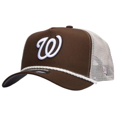 New Era Mens Washington Nationals  Washington Natls 9forty A-frame Trucker Rope Cap In Brown