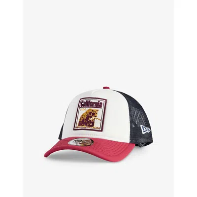 New Era Mens White 9forty Graphic Patch A-frame Stretch-woven Trucker Cap
