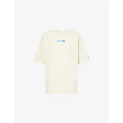 New Era Mens White Graphic-print Oversized Cotton T-shirt In Neutral