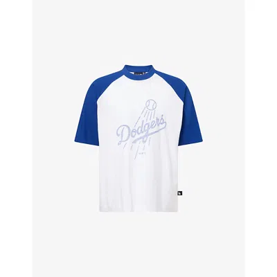 New Era Mens White La Dodgers Mlb Boxy-fit Cotton-jersey T-shirt