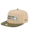 New Era Men'sâ Beige/olive Seattle Seahawks Color Pack A-frame 59fifty Fitted Hat In Brown