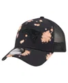 New Era Men'sâ Black New England Patriots Bleached 9forty A-frame Adjustable Hat In Black