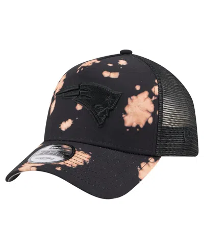New Era Men'sâ Black New England Patriots Bleached 9forty A-frame Adjustable Hat
