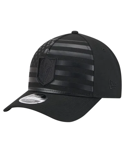 New Era Men'sâ Black Vegas Golden Knights Game Day Stealth Flag 9forty A-frame Adjustable Hat