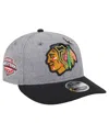 New Era Men'sâ Gray/black Chicago Blackhawks Wool Pin Low Profile 9fifty Snapback Hat In Gray