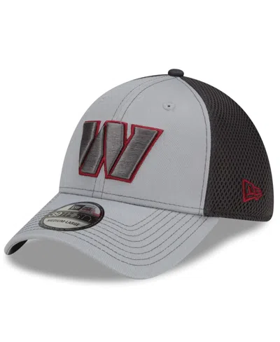 New Era Men'sâ Gray/graphite Washington Commanders Grayed Out Neo 2 39thirty Flex Hat