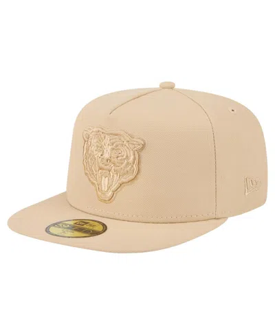 New Era Men'sâ Light Beige Chicago Bears Color Pack A-frame 59fifty Fitted Hat In Neutral