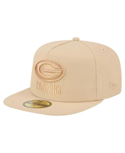 New Era Men'sâ Light Beige Green Bay Packers Color Pack A-frame 59fifty Fitted Hat In Neutral