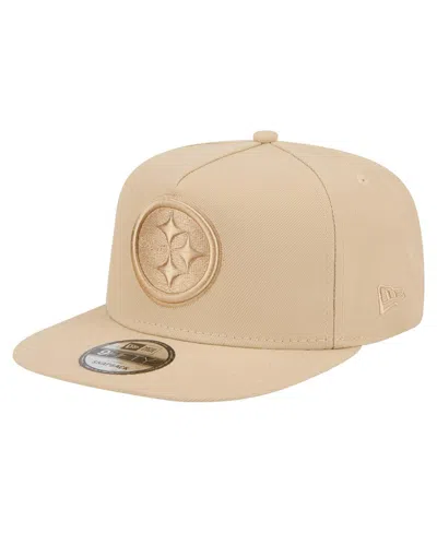 NEW ERA MEN'SÂ LIGHT BEIGE PITTSBURGH STEELERS COLOR PACK A-FRAME 9FIFTY SNAPBACK HAT