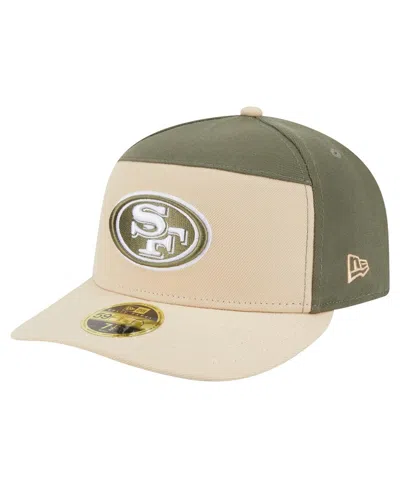 New Era Men'sâ Light Beige/olive San Francisco 49ers Two-tone Color Pack Split Panel 59fifty Fitted Hat In Green
