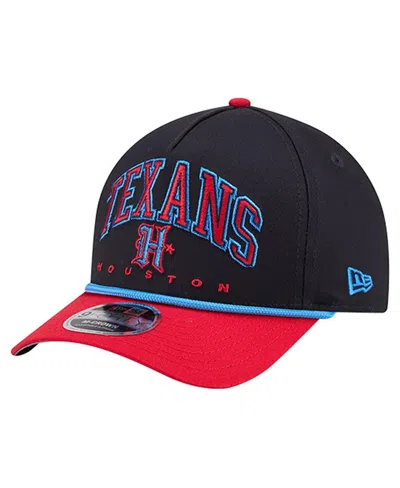 New Era Men'sâ Navy Houston Texans H-town Arch 9forty A-frame Adjustable Hat In Black